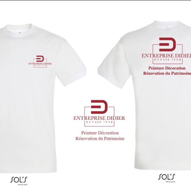 Tee-shirt impression serigraphie coeur et dos